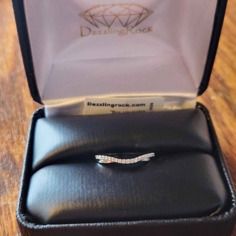 White Gold Diamond Wedding Band - Picture 3 of 8